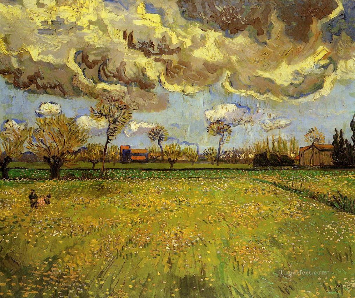 Landscape under a Stormy Sky Vincent van Gogh Oil Paintings